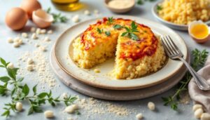 Sformato di riso alla parmigiana: cremoso e pratico, ideale da affettare facilmente