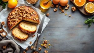 La torta di farina integrale, noci e agrumi: dolce morbido e profumato senza glutine da assaggiare subito