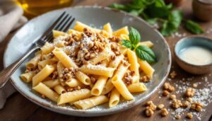 Pasta Ricotta e Noci sfizioso primo piatto facile e veloce