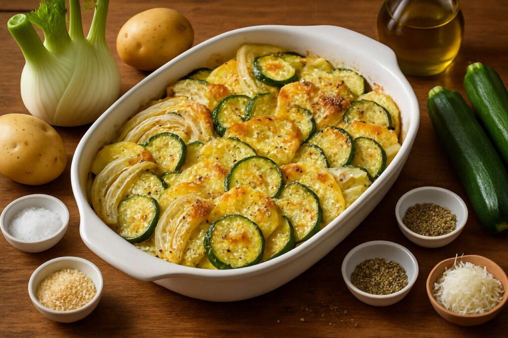 Finocchi Zucchine e Patate al Forno “Contorno Facile