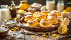 Bomboloni ripieni di crema pasticcera soffici e dorati