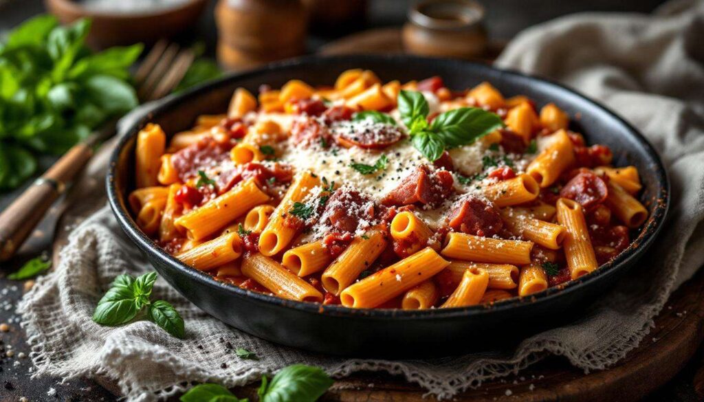 Pasta al forno, molto più pratica della lasagna e soprattutto più veloce: ci impieghi 10 minuti e il gioco è fatto