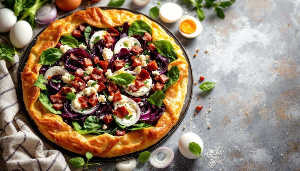 TORTA SALATA CON RADICCHIO PANCETTA E RICOTTA