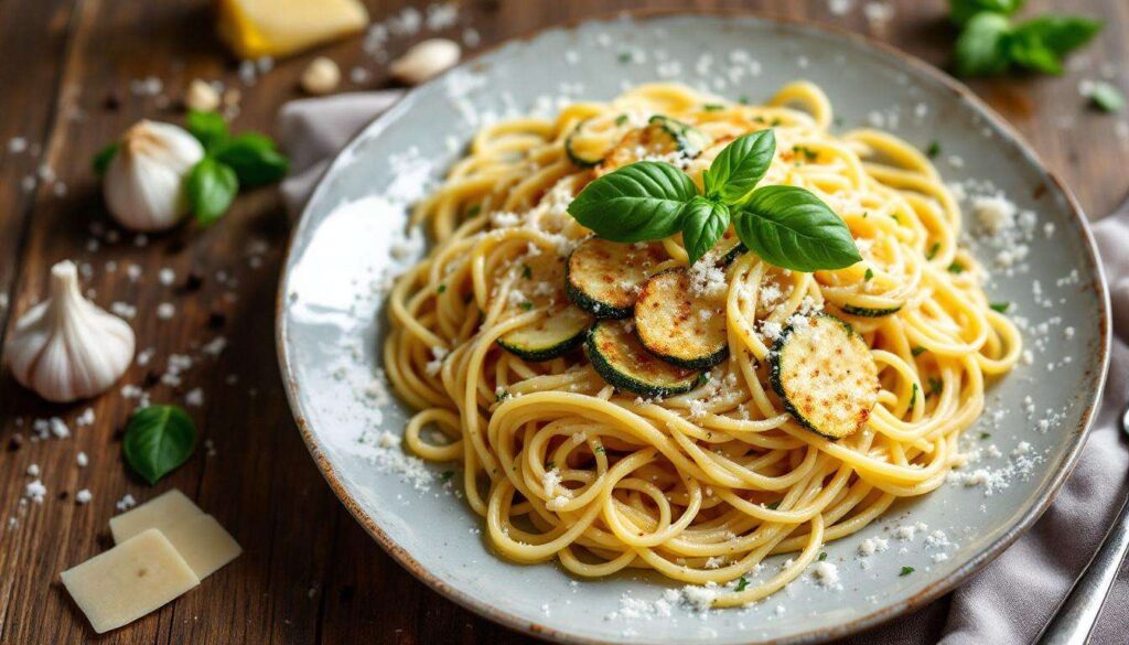 Spaghetti alla Nerano cremosi: zucchine fritte e mantecatura senza panna