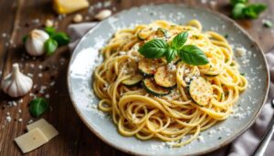 Spaghetti alla Nerano cremosi: zucchine fritte e mantecatura senza panna