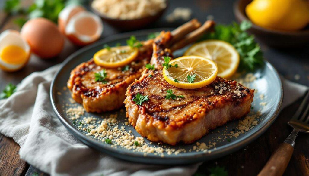 Costolette di agnello impanate e fritte al limone: croccanti fuori, morbide dentro
