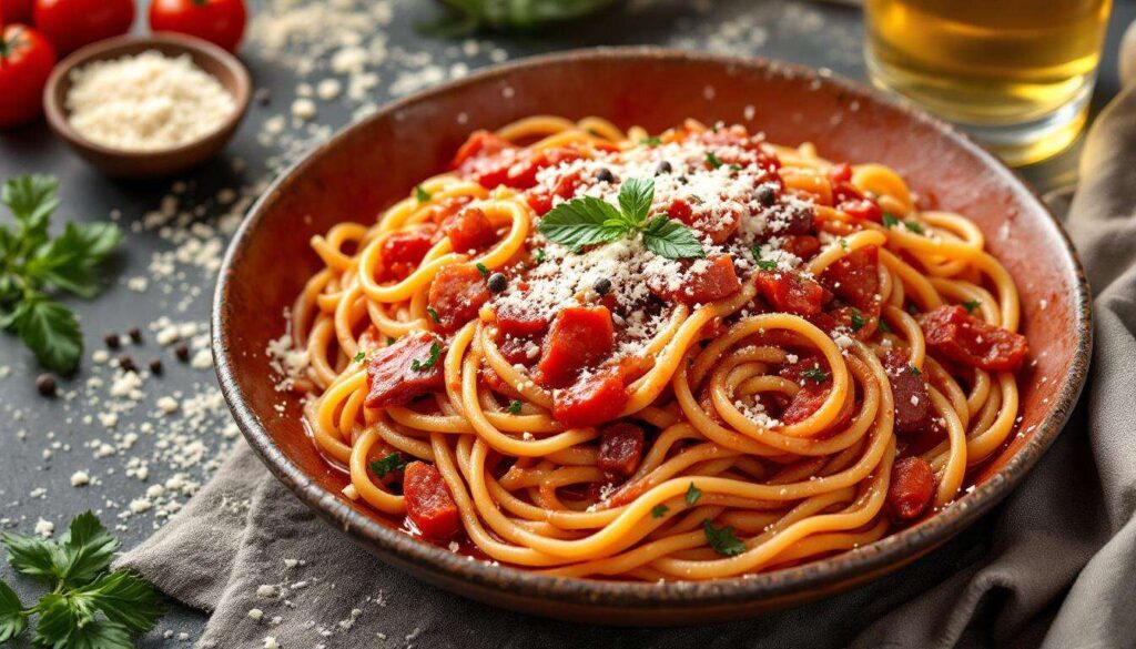 Bucatini all'amatriciana: il metodo semplice per un sugo cremoso e guanciale croccante