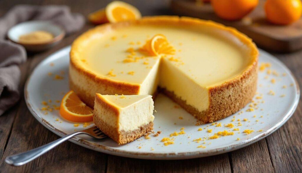 Cheesecake all'arancia al forno: base croccante e crema morbida, senza difficoltà