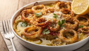 Calamari gratinati al forno dorati: pronti in pochi minuti e senza friggere